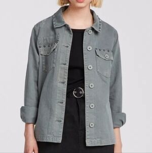 All Saints Denim Shirt Jacket In Gray Size XS